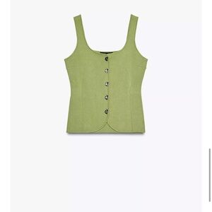 Zara Silver Button-Up Women's Blouse